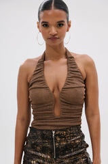 DEEP IN LOVE SLINKY HALTER NECK