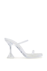 AZALEA WANG QUIRON CLEAR PVC CHUNKY HEEL SLIP ON SANDAL