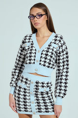 PRETTY AND POSH HOUNDSTOOTH CARDIGAN