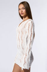CAN'T COVER ME UP CROCHET MINI DRESS