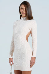 FASHIONABLY LATE CABLEKNIT MINI DRESS