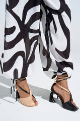 AZALEA WANG ROSENDO TAN AND BLACK WRAP UP CHUNKY PUMP