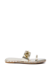 AKIRA RYLIE GOLD EMBELLISHED SLIP ON SANDAL