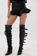 COME BACK TO ME FAUX LEATHER MINI SKIRT