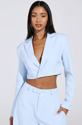 LOTTIE CROPPED BLAZER IN LIGHT BLUE