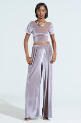 FEELS GOOD WIDE LEG VELVET PANT