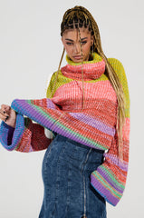 LOOK AT ME CHUNKY MULTI COLOR KNIT SWEATER