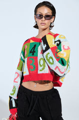 TOO MANY NUMBERS SWEATER