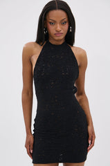 ON THE MOVE BODYCON MINI DRESS IN BLACK