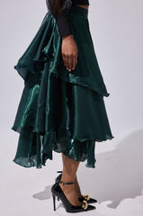 LUXE LIFE SATIN MIDI SKIRT