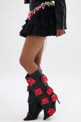 AZALEA WANG SCIPIO BLACK PURSE BOOT