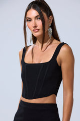 BIG MOOD FITTED CORSET IN BLACK