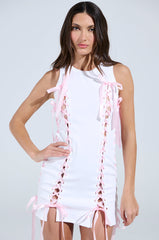 LULU TIE FRONT MINI DRESS