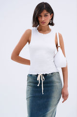 CHLOE OPEN BACK & SMOCKED BODY TOP