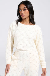 SHINE BRIGHT PEARL BOAT NECK SWEATER