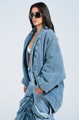 LAY UP AND CHILL DENIM COCOON COAT