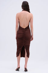 BODY ODDY MIDI DRESS IN BROWN