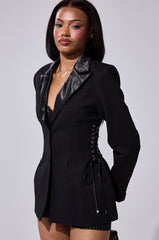 SCARLET CORSETED BLAZER
