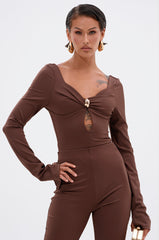 LUXE LIFE SEAMLESS BODYSUIT IN BROWN
