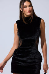 HOT GIRL LACE FUR MINI DRESS