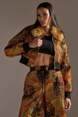 TWIN FLAME BROCADE BOMBER