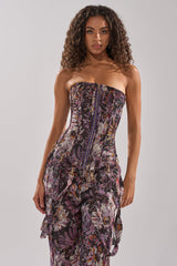 ABOVE THE MIDDLE FLORAL CORSET