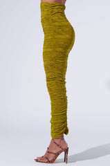 MAYBE NEXT TIME RUCHED MAXI SKIRT IN OLIVE