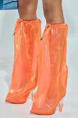 AZALEA WANG STOKED ORANGE CINCHED BOOTIE