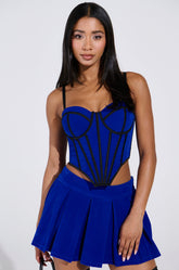 IM THAT TYPE BABY BLUE VELVET CORSET