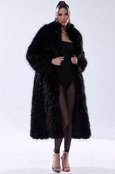 TSUNAMI FAUX FUR COAT IN BLACK