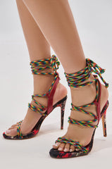 AZALEA WANG TZILLA MULTI COLOR ROPE STILETTO SANDAL