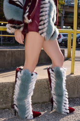 AZALEA WANG UPSELLA BLUE MULTI STILETTO BOOT