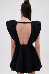 ONCE UPON A DREAM WOVEN MINI DRESS IN BLACK