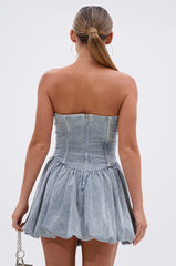 BELLA LOO MINI DRESS IN DENIM