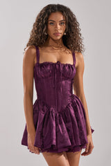 DANCE WITH ME MINI DRESS IN PLUM