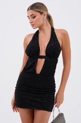 DANCING QUEEN BEADED MINI DRESS