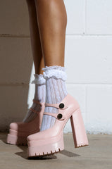 AZALEA WANG VIOLINA PINK CHUNKY PLATFORM PUMP