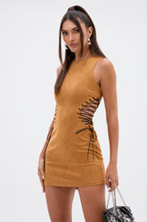 THE DESERT IS CALLING SUEDE MINI DRESS