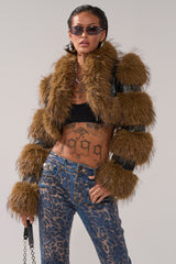 NEW LOVERGIRL ULTRA CROP FUR TRIM MOTO