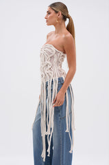 NEVER LOST TASSEL MESH CORSET