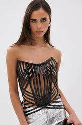 MATRIX CUTOUT VINYL CORSET TOP