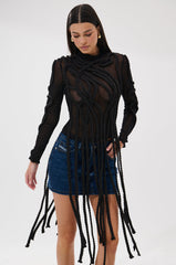 ROPE YOU IN LONG SLEEVE MESH TOP