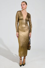 I GOT WHAT YOU LIKE METALLIC MAXI DRESS