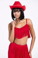 OH SO FRINGE TOP IN RED