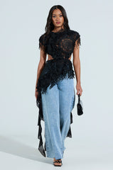 THINK ABOUT ME TOP IN BLACK