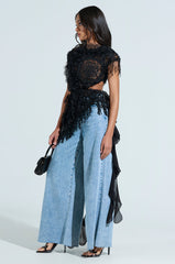 THINK ABOUT ME TOP IN BLACK