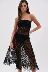 MAYRA ABSTRACT MIDI DRESS