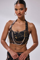 FEELING EXTRA MESH TOP WITH BEADS