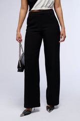 ABOUT MY CASH STRAIGHT LEG WOVEN TROUSER IN BLACK