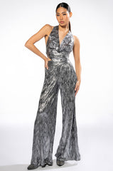 ABOVE ALL METALLIC WIDE LEG PANT